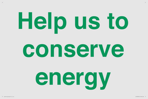 Help us to conserve energy 